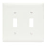 Pass & Seymour Toggle Switch Openings, Two Gang, White