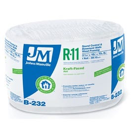 R11 Kraft Fiberglass Insulation, 88.12 Sq. Ft. Coverage,  3.5 x 15-In. x 70' 6