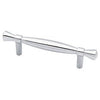 Cabinet Pull, Banded Spindle, Polished Chrome, 3-In.