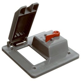 GFCI & Toggle Switch Box Cover, PVC, 2-Gang