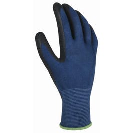 Bamboo Work Gloves, Latex-Coated, Blue, Men's Large