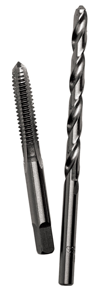 Century Drill And Tool Carbon Steel Plug Tap 1/4-28 And #3 Wire Gauge Drill Bit Combo Pack