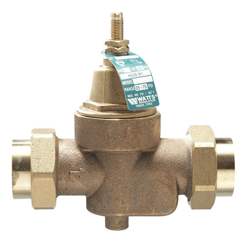 Watts Water Pressure Reducing Valve NPT Thread Union x NPT Female 3/4 IN Lead Free