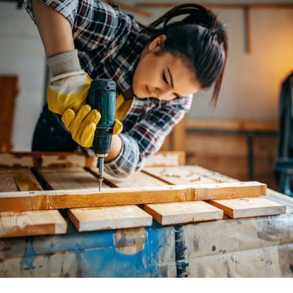 HardwareWoman using power drill