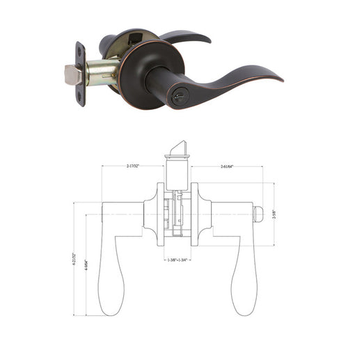 Callan Bennett Entry Leverset, Oil-Rubbed Bronze Edged (US10BE)
